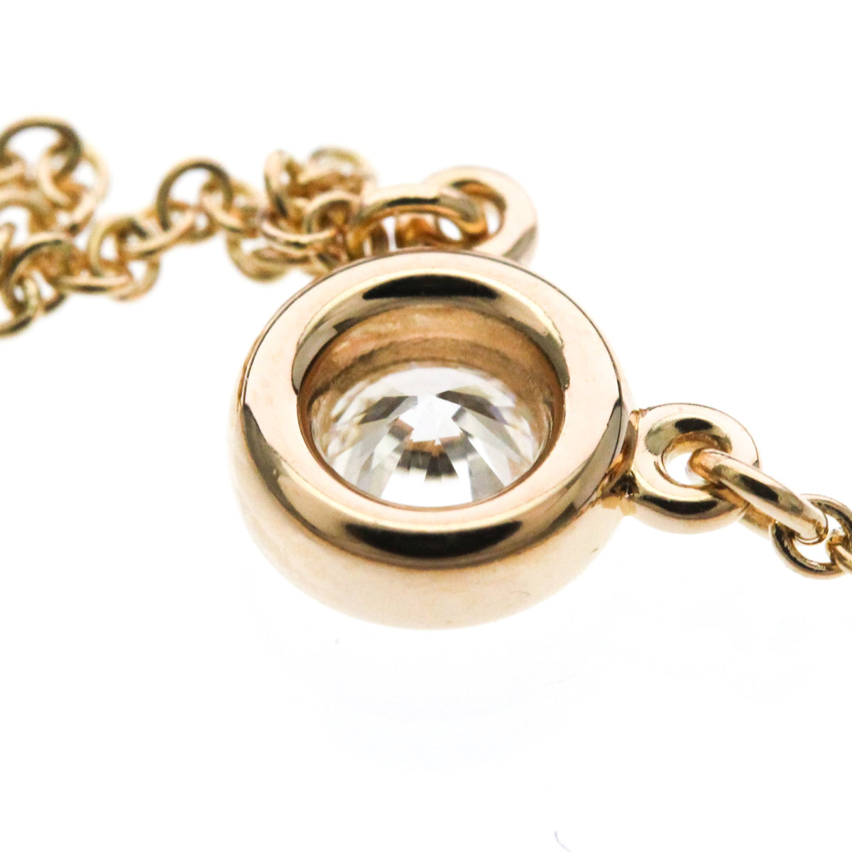 Tiffany & Co. Elsa Peretti Diamonds By The Yard Pendant 18K Rose Gold With Pear-Shaped Diamond Gold Pink_Gold Necklace Jewelry (Pre-Owned)