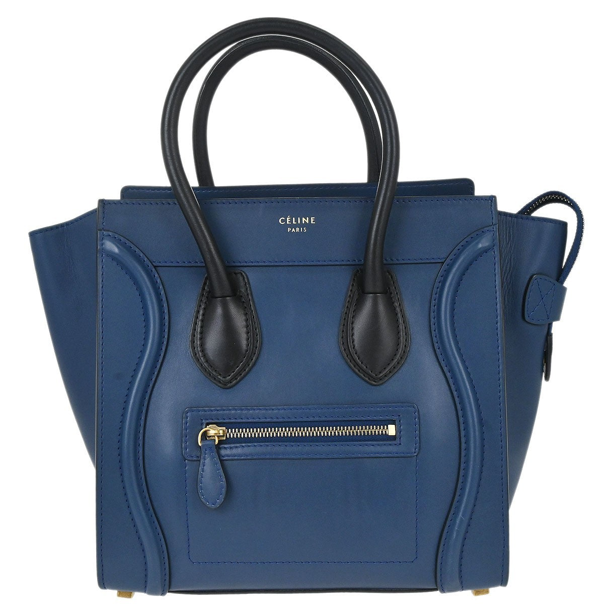 Celine Luggage Smooth Leather Blue Leather Handbag (Pre-Owned)