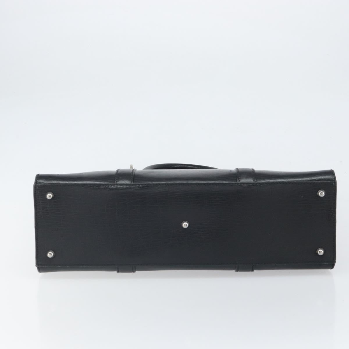 Gucci Vintage Leather Black Leather Handbag (Pre-Owned)