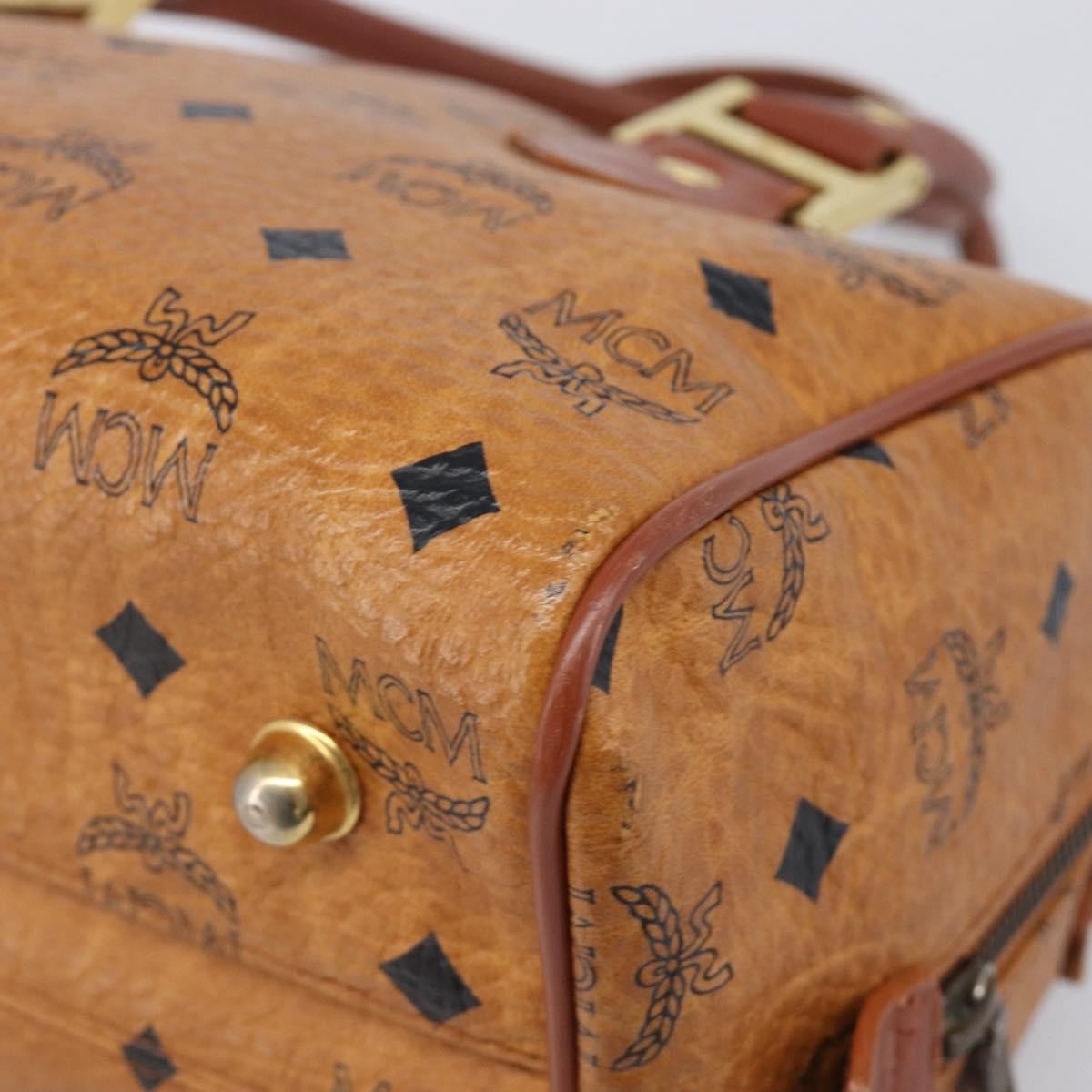 MCM Visetos Logogramme Leather Brown Leather Handbag (Pre-Owned)