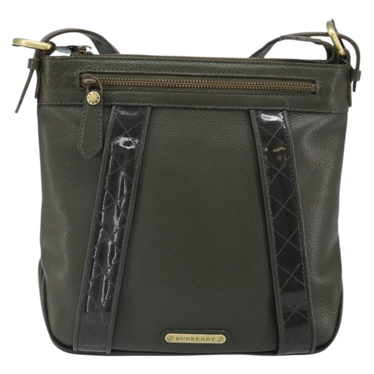 Burberry Vintage Leather Khaki Leather Shoulder Bag Bag (Pre-Owned)