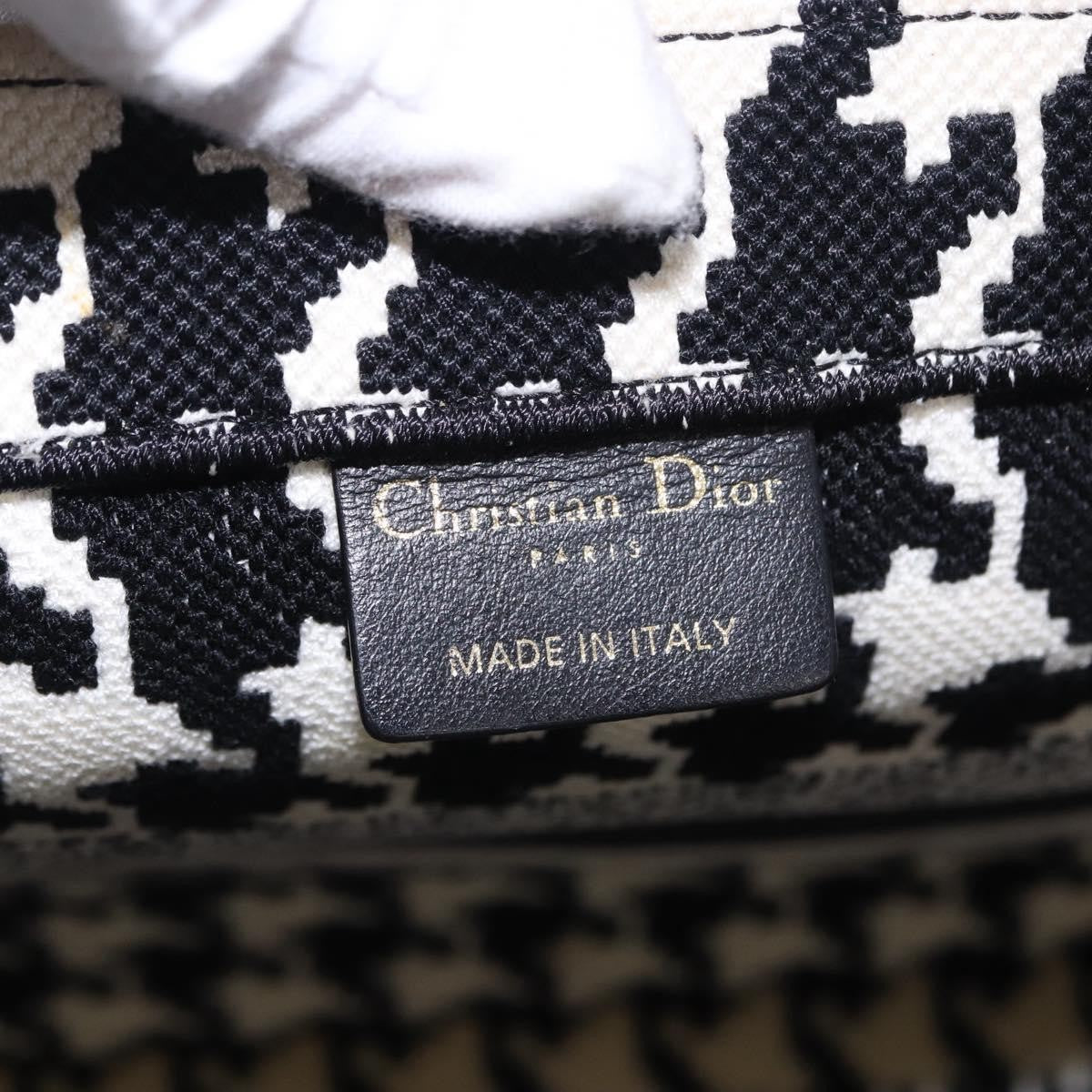 Christian Dior Book Houndstooth Canvas Black Canvas Tote Bag Bag (Pre-Owned)