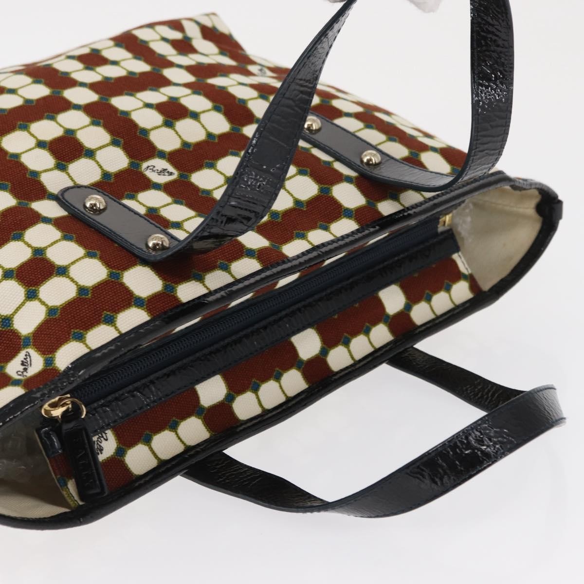 Bally Vintage Canvas Brown Canvas Handbag (Pre-Owned)