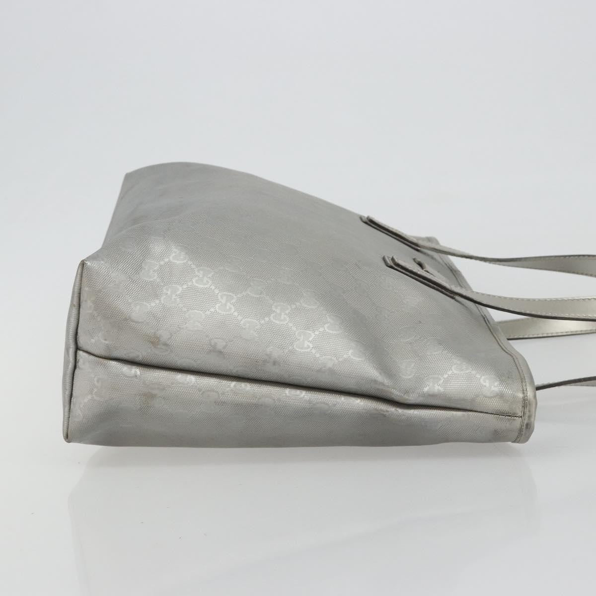 Gucci Plus Tote Gg Imprime Silver Canvas Tote Bag Bag (Pre-Owned)