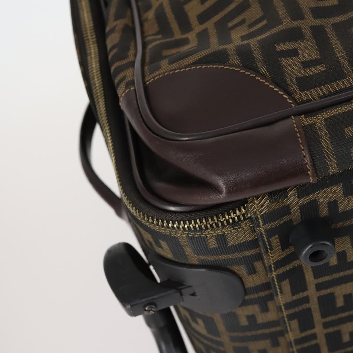 Fendi Vintage Rolling Suitcase Zucca Canvas Brown Canvas Travel Bag Bag (Pre-Owned)