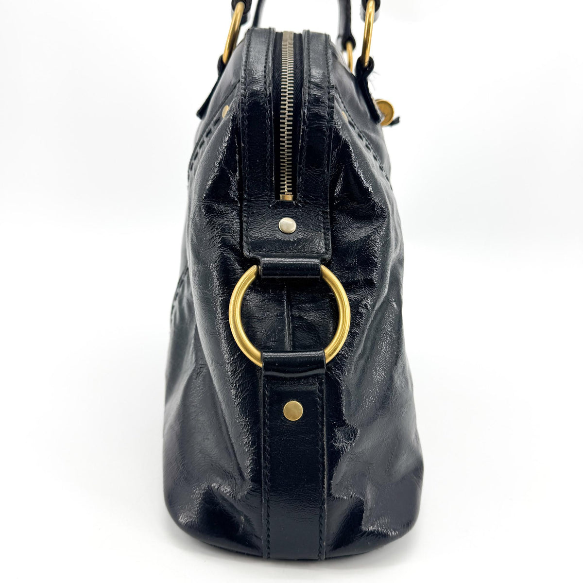 Saint Laurent Muse Patent Black Patent_Leather Shoulder Bag Bag (Pre-Owned)