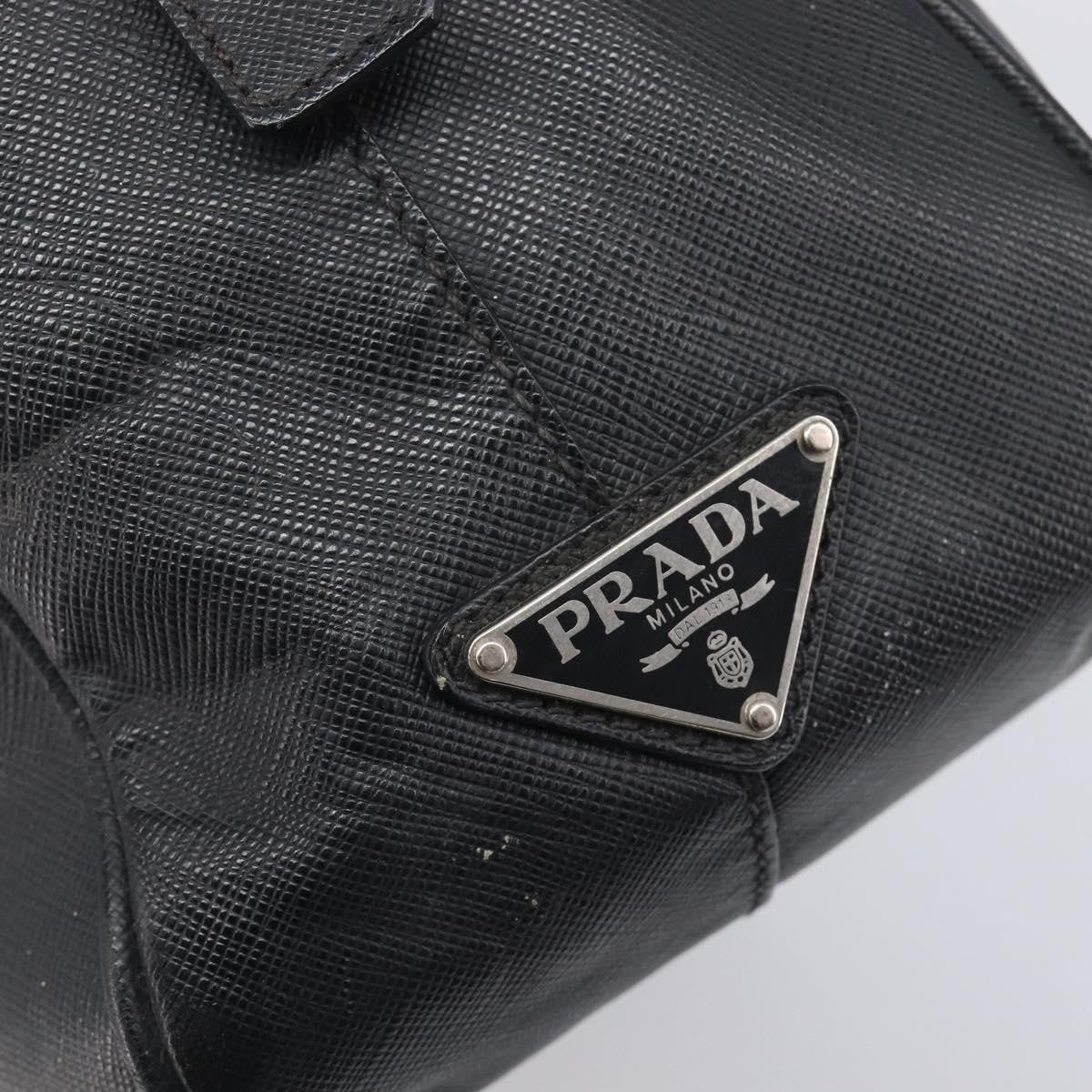 Prada Vintage Leather Black Leather Handbag (Pre-Owned)