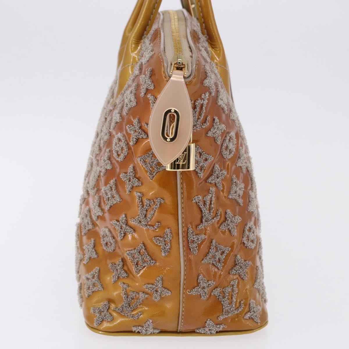 Louis Vuitton Fascination Lockit Patent Lambskin Brown Pearl Handbag (Pre-Owned)