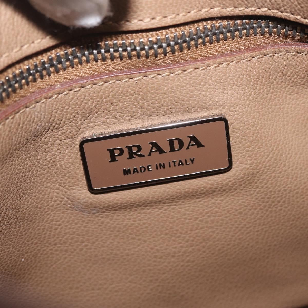 Prada Shoulder Leather Brown Leather Shoulder Bag Bag (Pre-Owned)