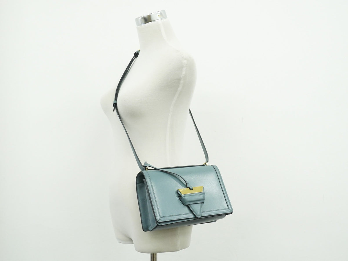 Loewe Barcelona Leather Blue Leather Shoulder Bag Bag (Pre-Owned)