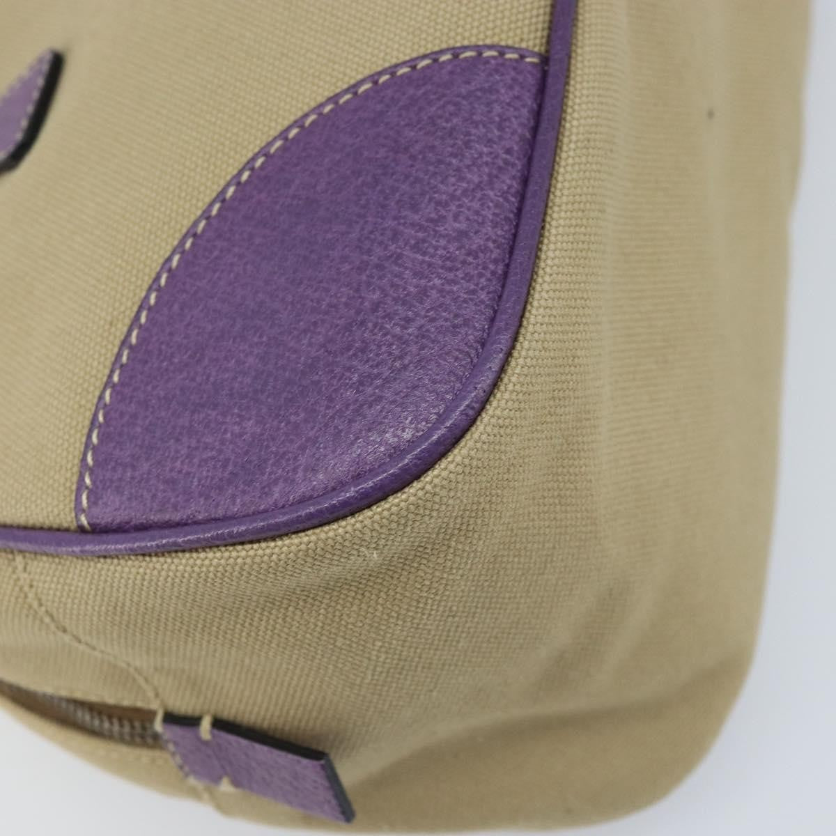 Prada Bowler Canvas With Leather Beige Canvas Shoulder Bag Bag (Pre-Owned)