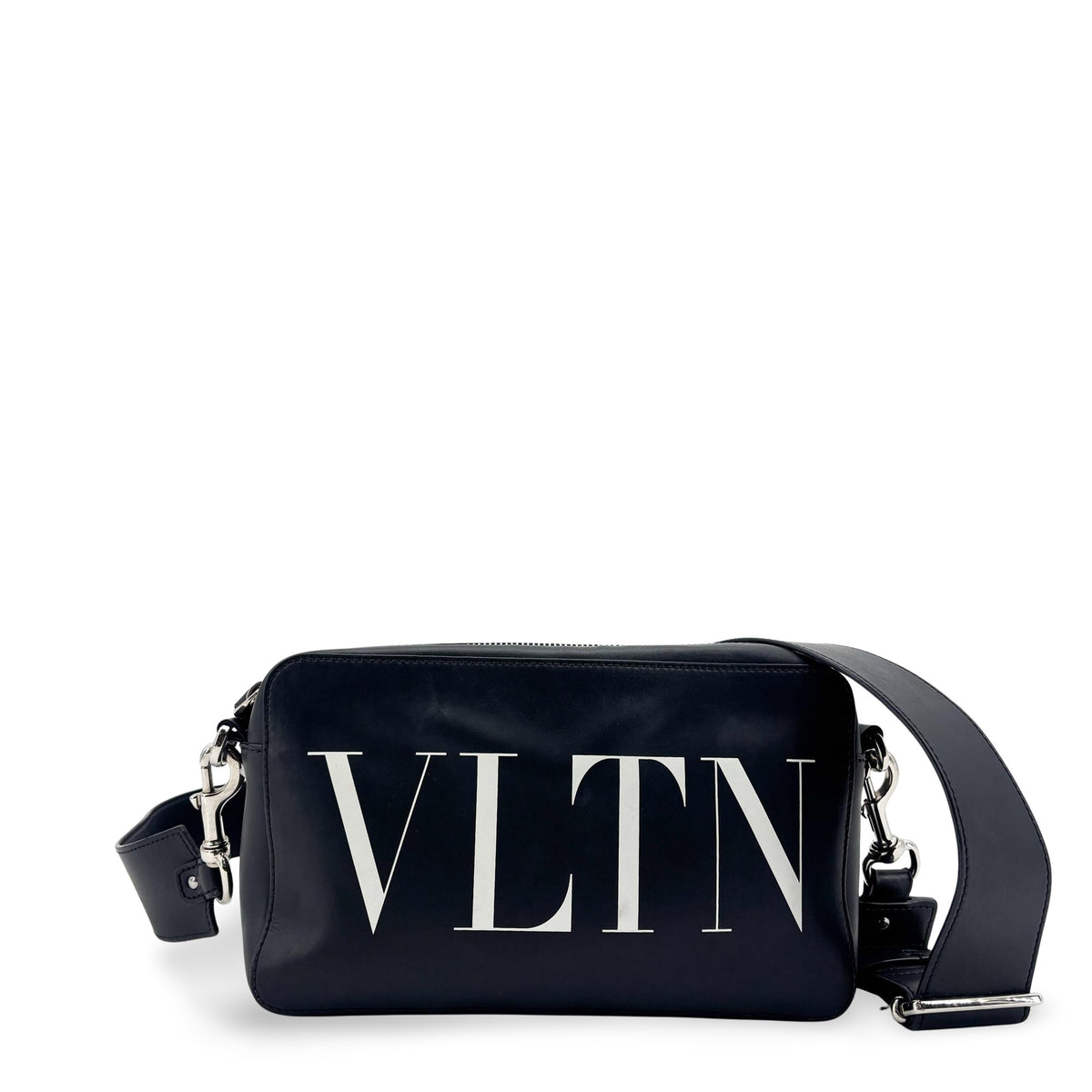 Valentino Garavani Vltn Camera Leather Black Calfskin Crossbody Bag Bag (Pre-Owned)