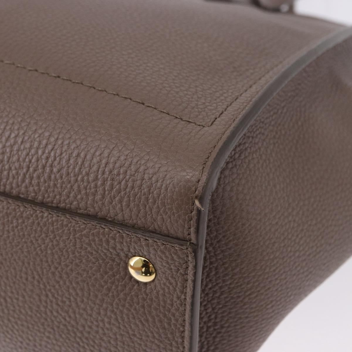 Salvatore Ferragamo Amy Tote Pebbled Leather Beige Leather Tote Bag Bag (Pre-Owned)