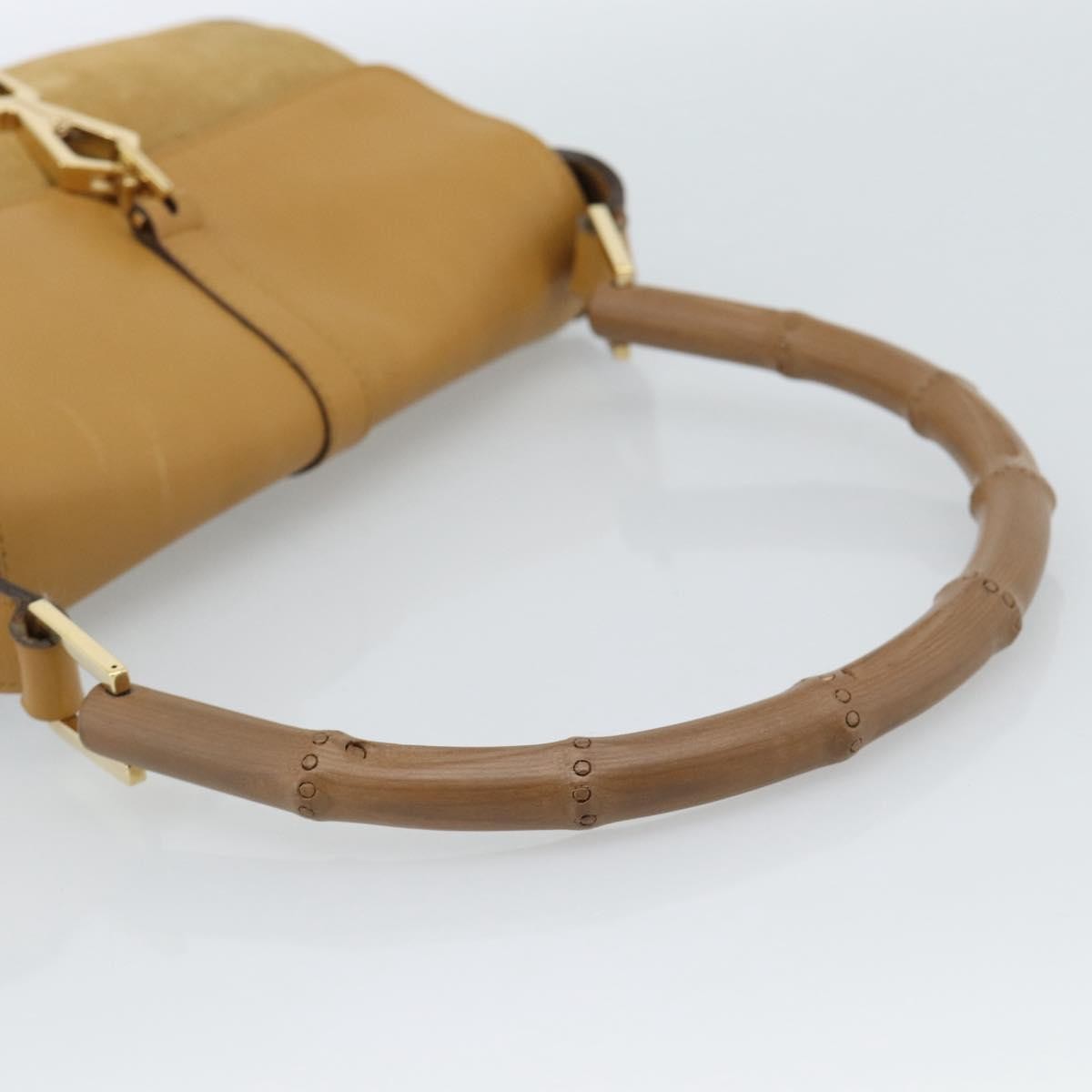 Gucci Bamboo Jackie Suede Beige Suede Handbag (Pre-Owned)