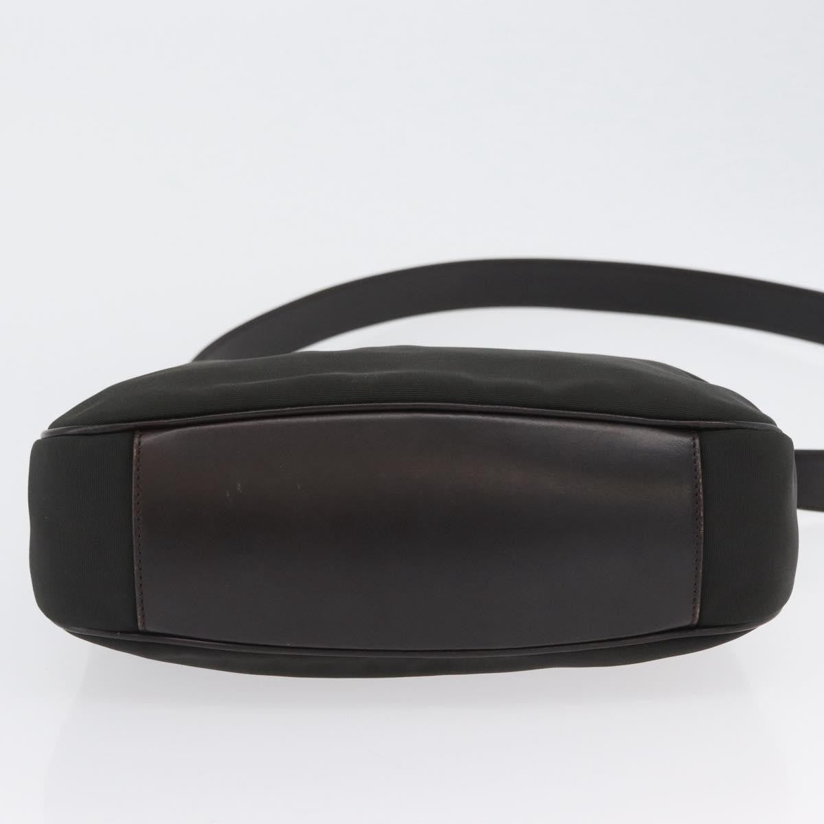 Gucci Vintage Bamboo Handle Nylon Black Nylon Handbag (Pre-Owned)