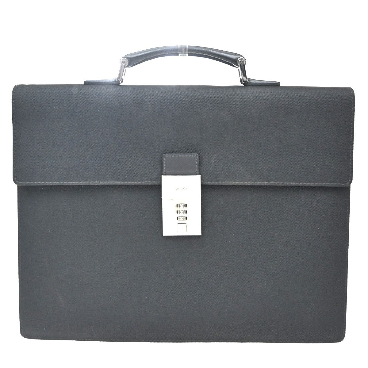 Gucci Briefcase Canvas Black Canvas Briefcase Bag (Pre-Owned)