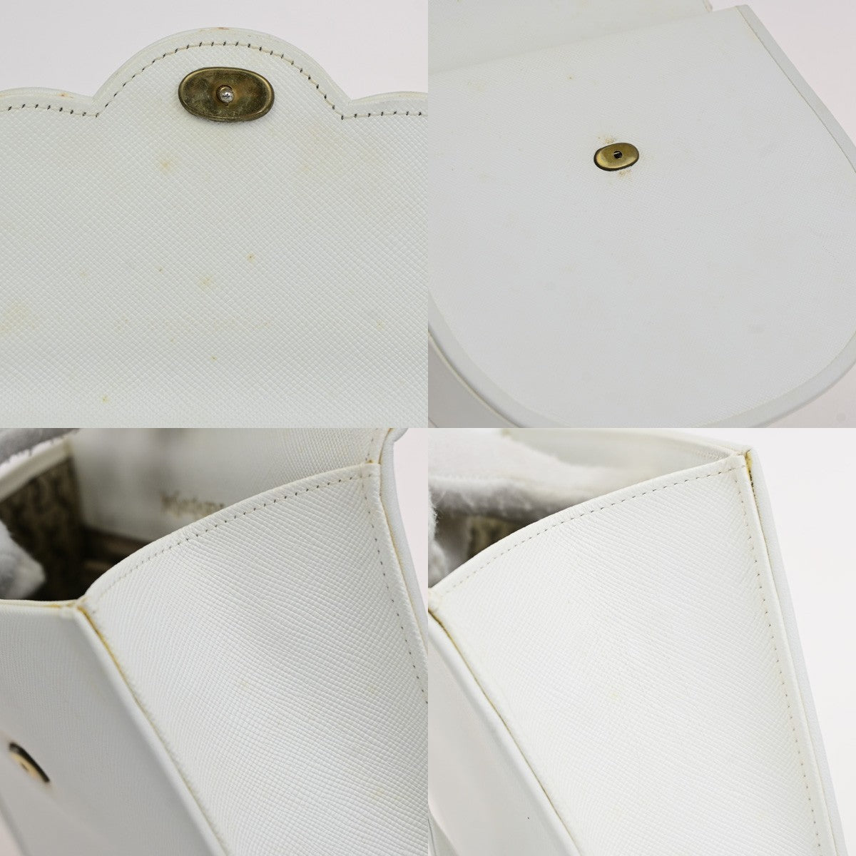 Saint Laurent Vintage Shoulder Bag Leather White Leather Shoulder Bag Bag (Pre-Owned)