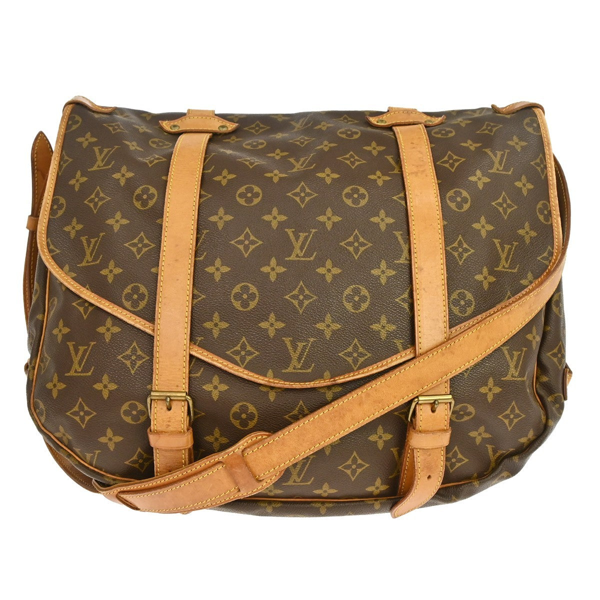 Louis Vuitton Saumur Monogram Canvas Brown Canvas Shoulder Bag Bag (Pre-Owned)