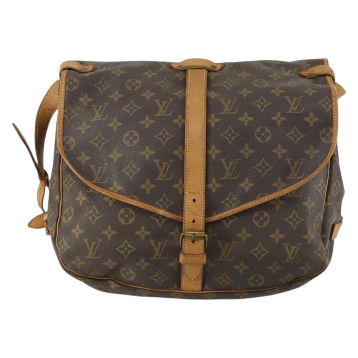 Louis Vuitton Saumur Monogram Canvas Brown Canvas Shoulder Bag Bag (Pre-Owned)