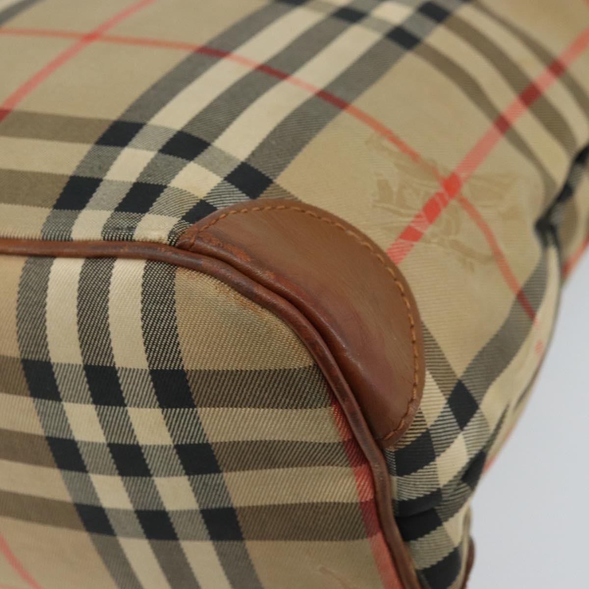 Burberry Nova Check Canvas And Leather Beige Canvas Shoulder Bag Bag (Pre-Owned)
