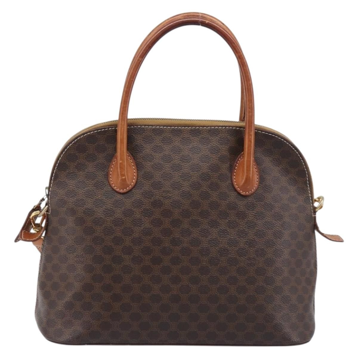 Celine Macadam Leather Brown Canvas Tote Bag Bag (Pre-Owned)