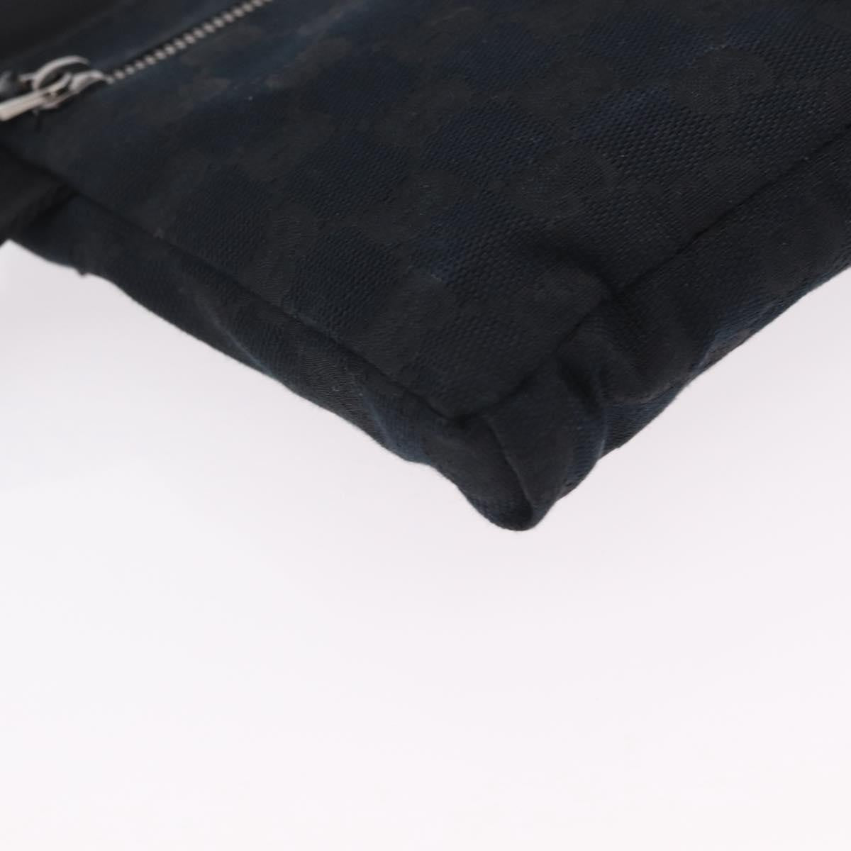 Gucci Vintage Double Web Belt Canvas Black Canvas Shoulder Bag Bag (Pre-Owned)