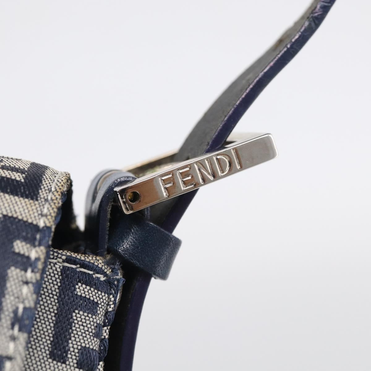 Fendi Fendi Mamma Baguette Monogram Canvas Navy Canvas Handbag (Pre-Owned)
