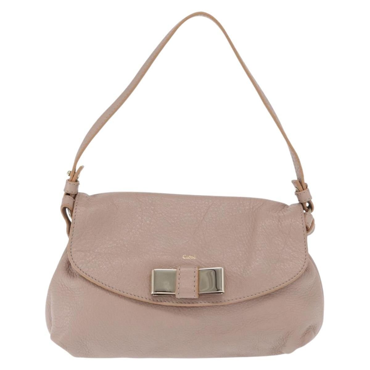 Chloe Lily Leather Beige Leather Handbag (Pre-Owned)