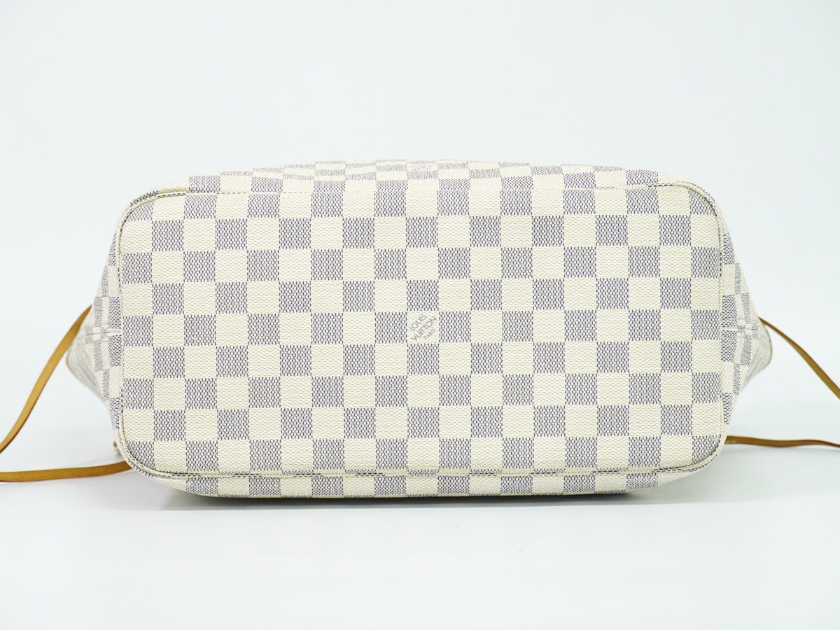Louis Vuitton Neverfull Damier White Canvas Tote Bag Bag (Pre-Owned)