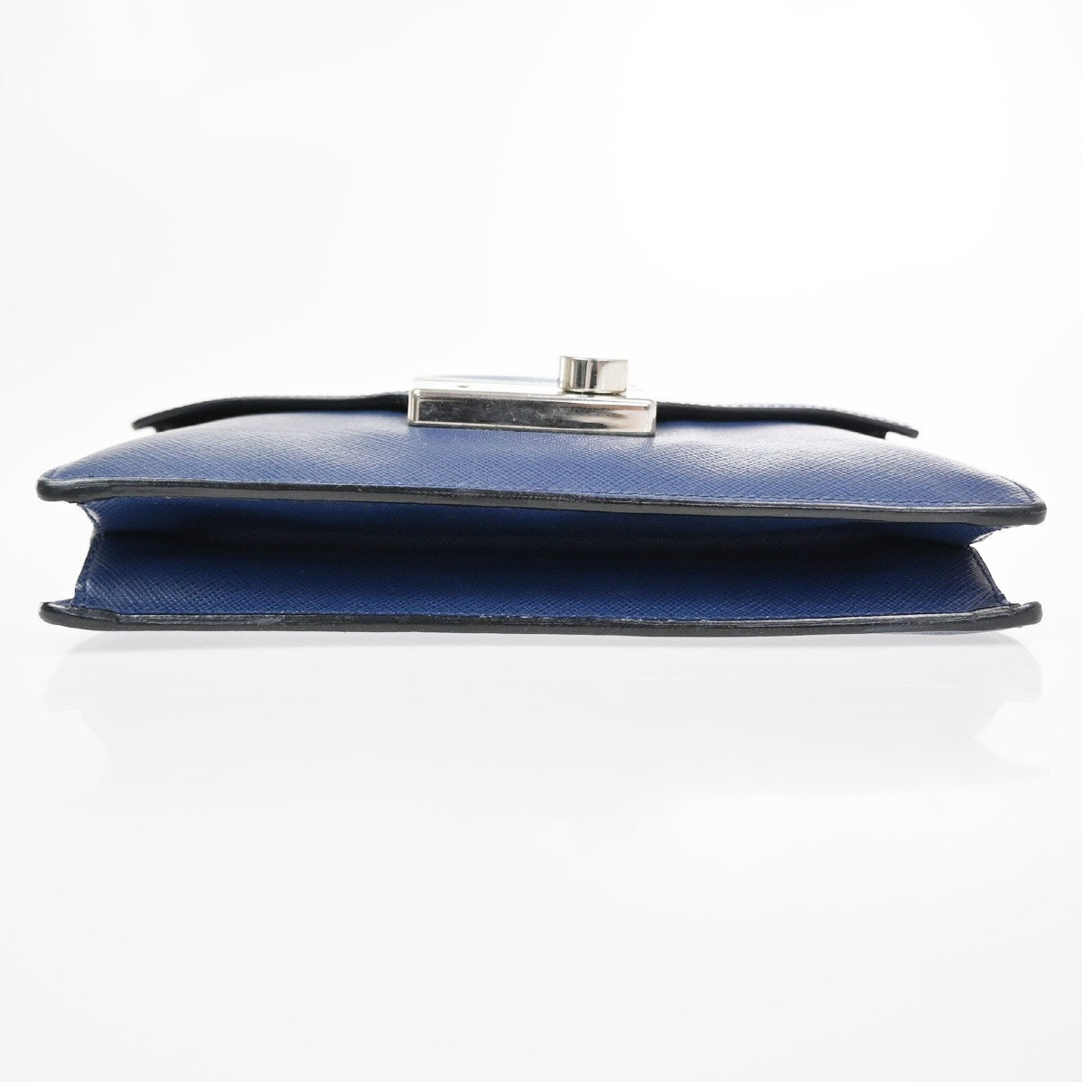 Prada Convertible Sound Top Handle Saffiano Leather Blue Leather Shoulder Bag Bag (Pre-Owned)