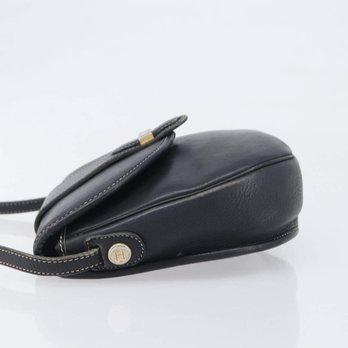 Christian Dior Vintage Cd Logo Leather Navy Leather Shoulder Bag Bag (Pre-Owned)