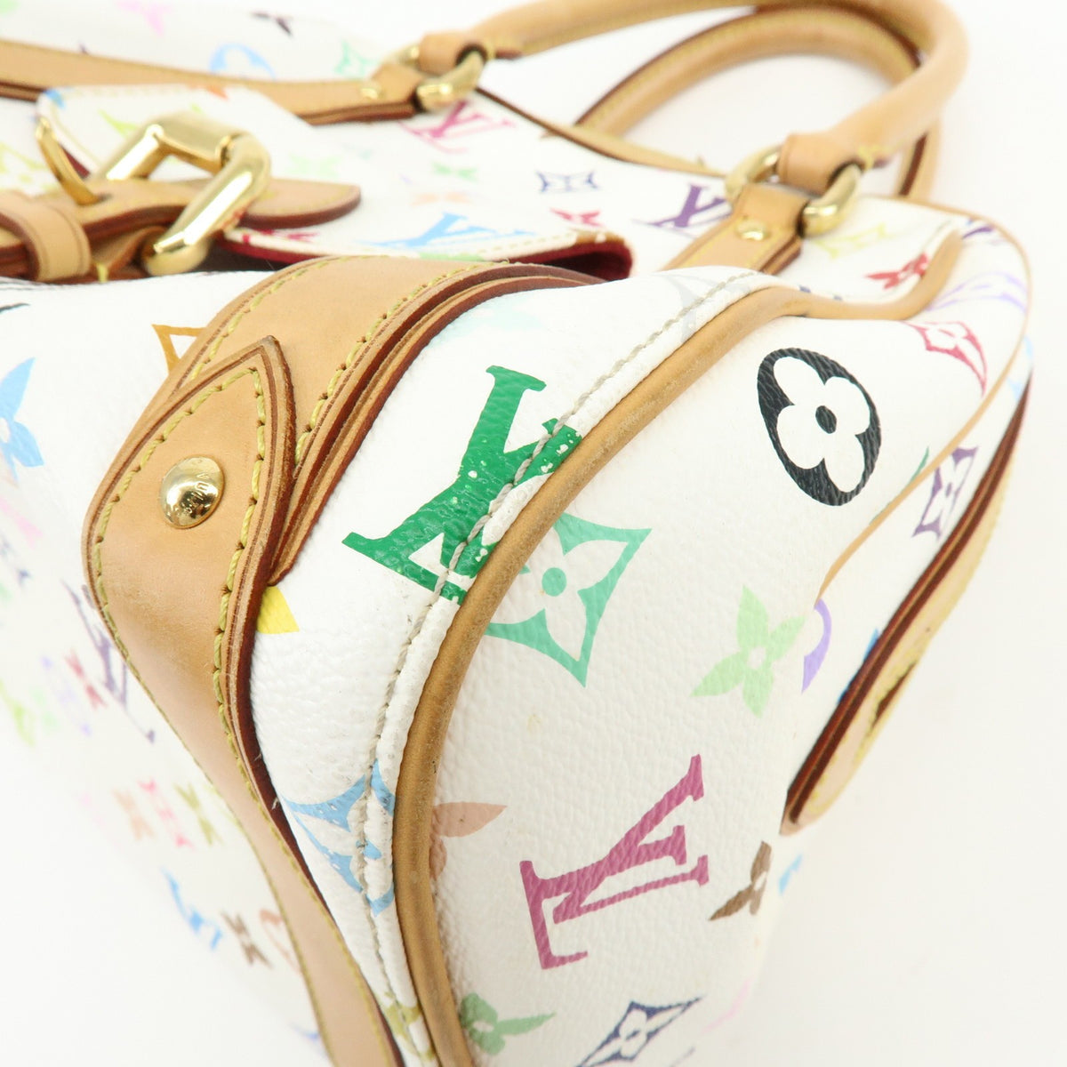 Louis Vuitton Priscilla Monogram Multicolor White Canvas Handbag (Pre-Owned)