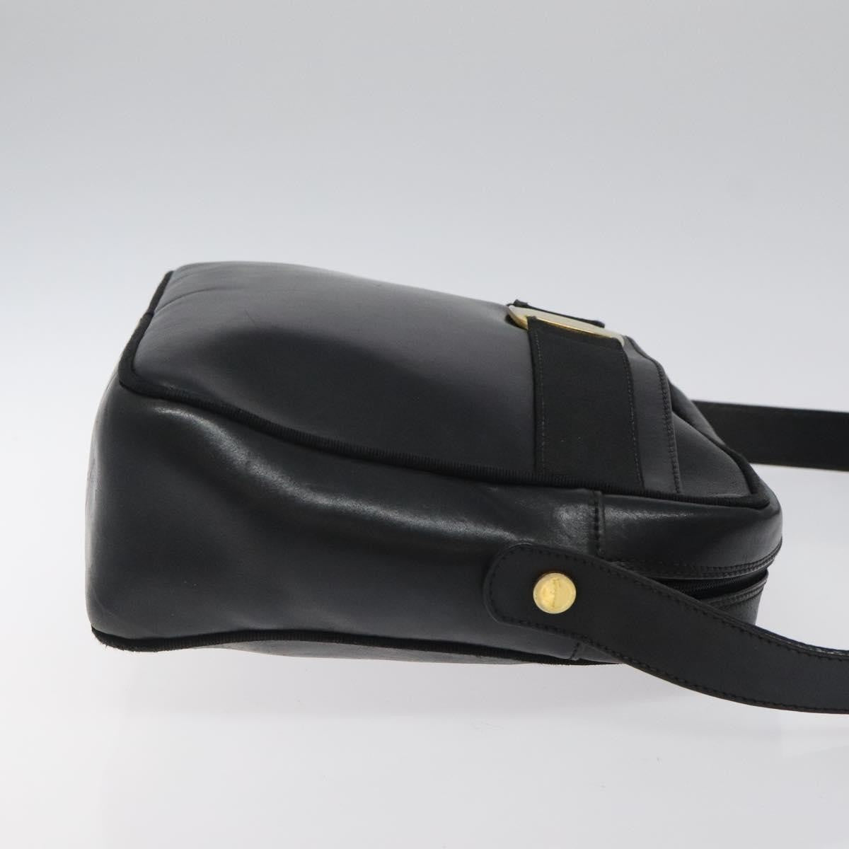 Salvatore Ferragamo Vara Bow Camera Leather Black Leather Shoulder Bag Bag (Pre-Owned)