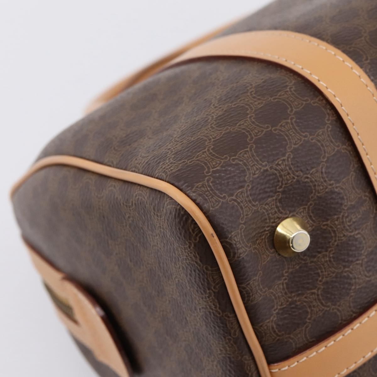 Celine Boston Triomphe Xl Coated Canvas Brown Pvc Handbag (Pre-Owned)