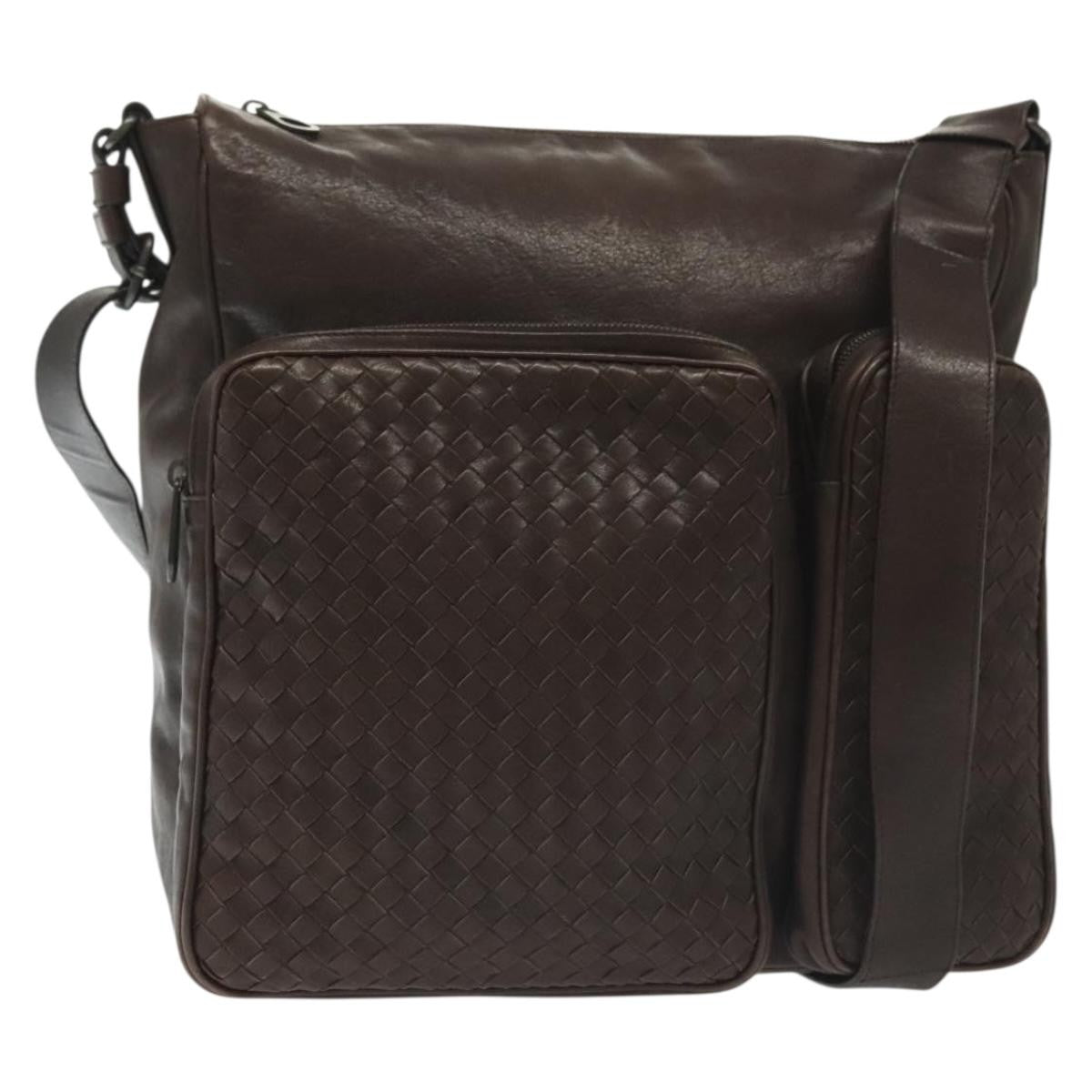 Bottega Veneta Intrecciato Shoulder Leather Brown Leather Shoulder Bag Bag (Pre-Owned)
