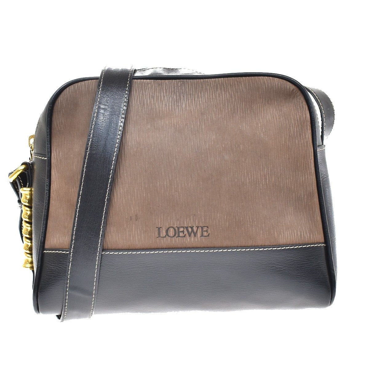 Loewe Velazquez Shoulderbag Leather Brown Leather Shoulder Bag Bag (Pre-Owned)