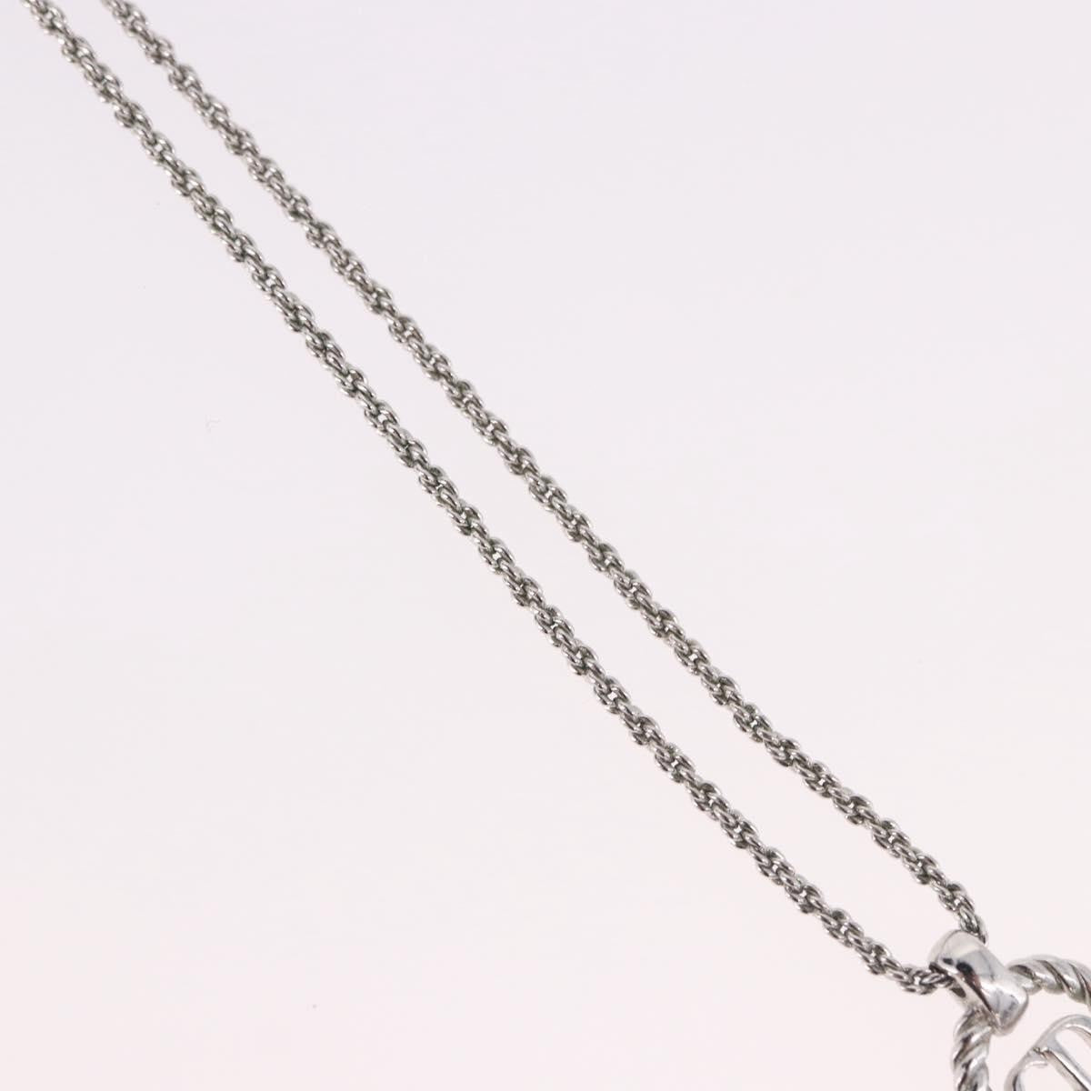 Christian Dior Vintage Circle Pendant Metal Silver Metal Necklace Jewelry (Pre-Owned)