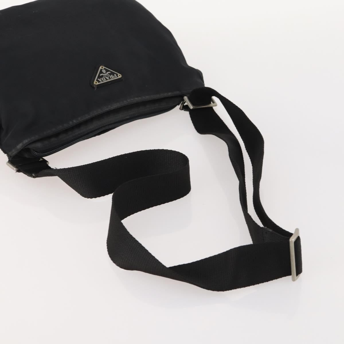 Prada Flat Messenger Tessuto Black Nylon Shoulder Bag Bag (Pre-Owned)