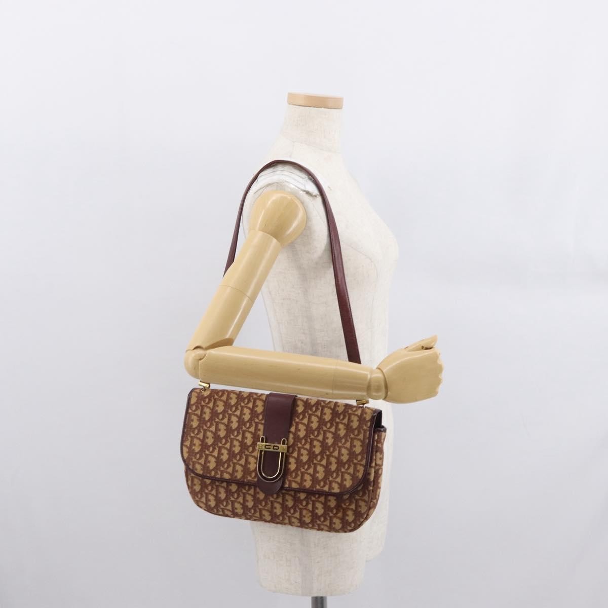 Christian Dior Vintage Cd Trotter Canvas Red Canvas Shoulder Bag Bag (Pre-Owned)