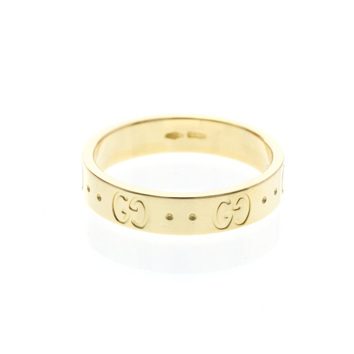 Gucci Icon Band 18K Yellow Gold Gold Yellow_Gold Ring Jewelry (Pre-Owned)