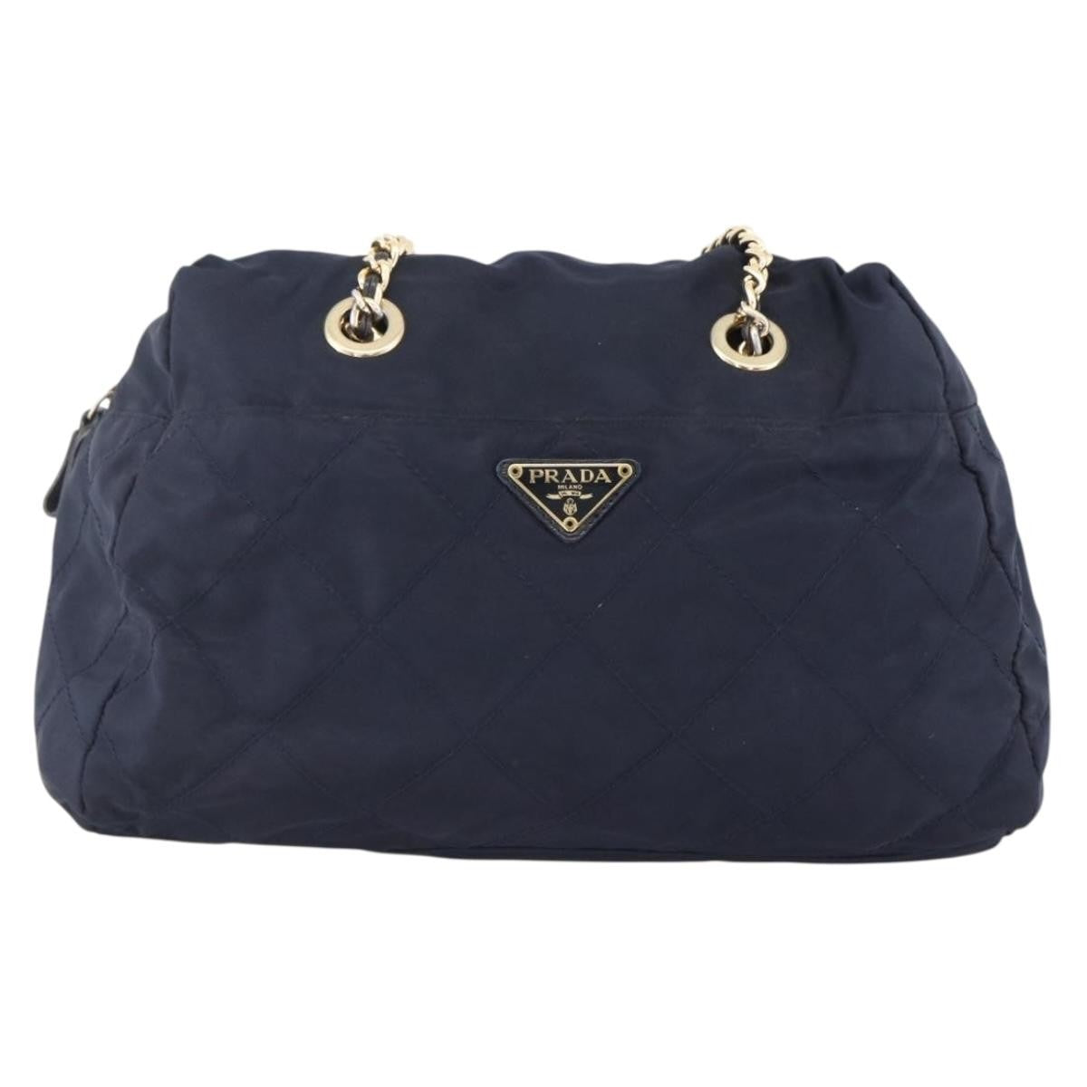 Prada Re-Edition 1995 Chain Quilted Re-Nylon Navy Nylon Tote Bag Bag (Pre-Owned)