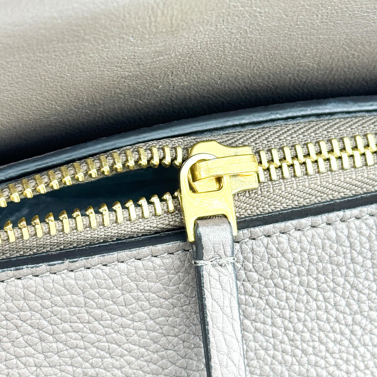Celine Belt Textured Leather Brown Calfskin Handbag (Pre-Owned)