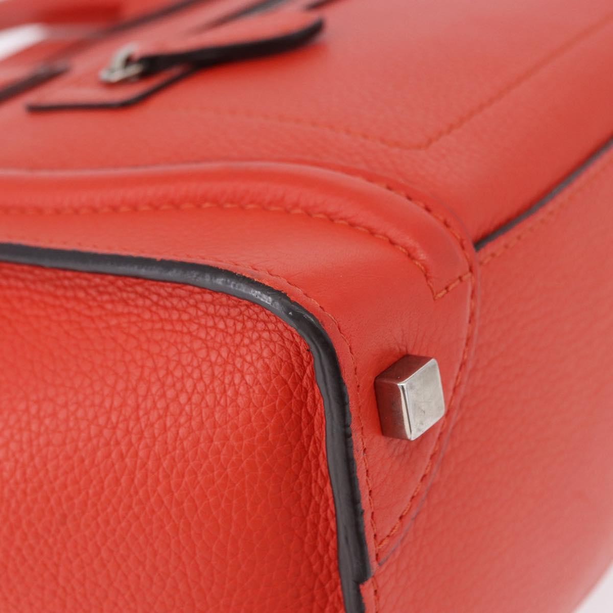 Celine Luggage Smooth Leather Red Leather Handbag (Pre-Owned)