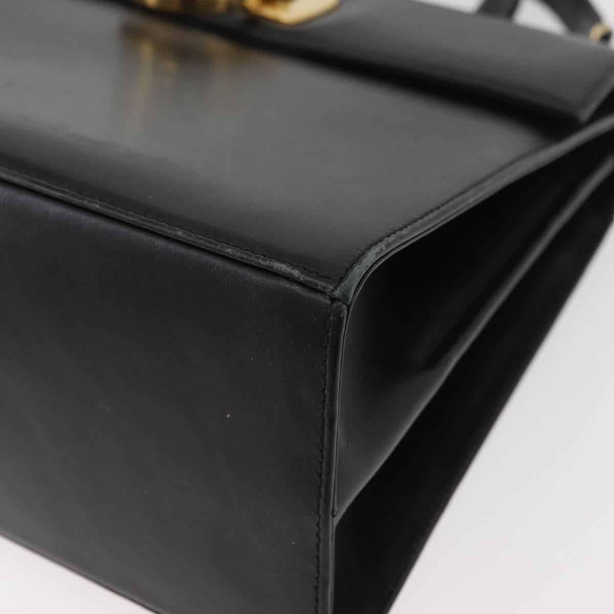 Salvatore Ferragamo Convertible Top Handle Leather Black Leather Handbag (Pre-Owned)