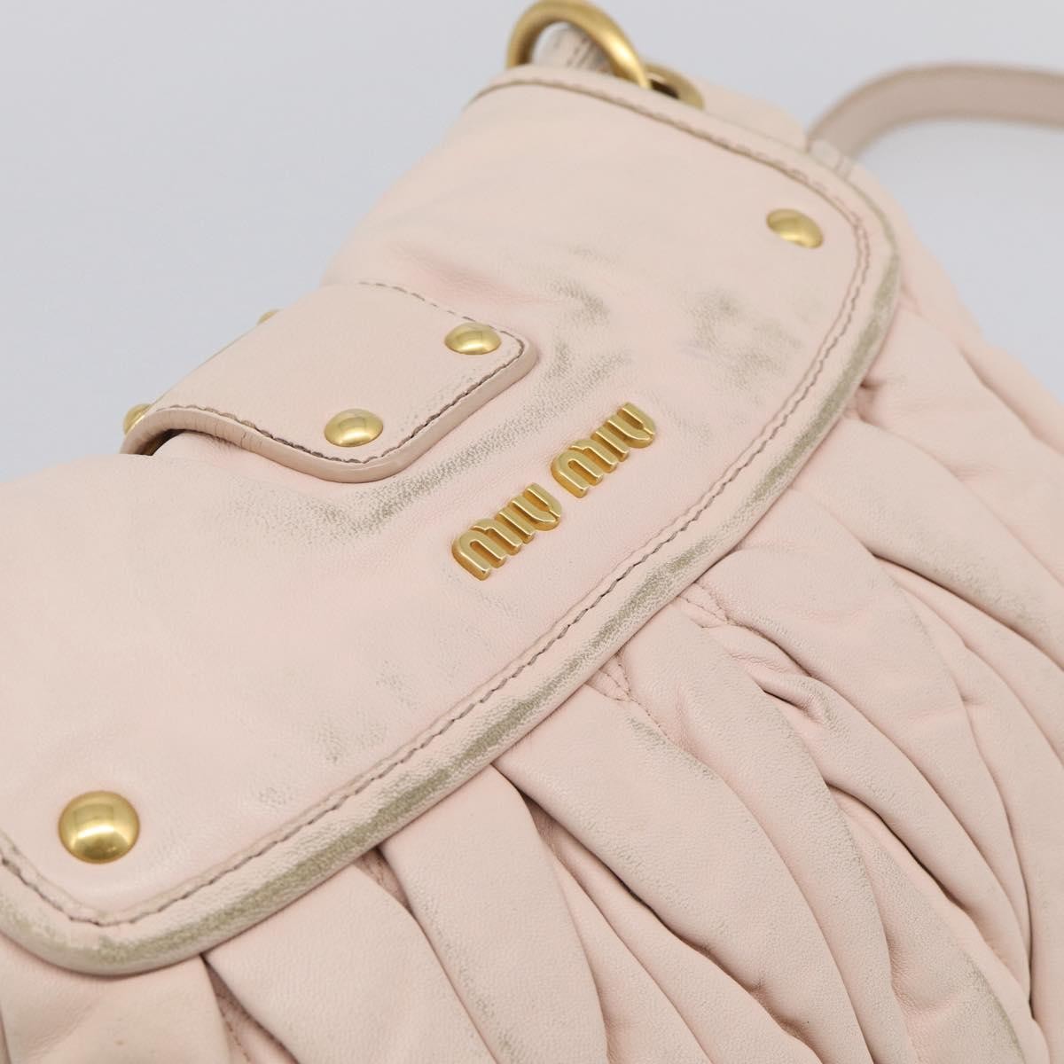 Miu Miu Coffer Hobo Matelasse Leather Pink Leather Handbag (Pre-Owned)