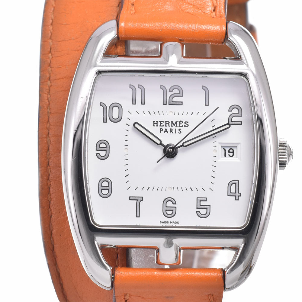 Hermes Cape Cod Quartz Stainless Steel And Leather Watch (Pre-Owned)