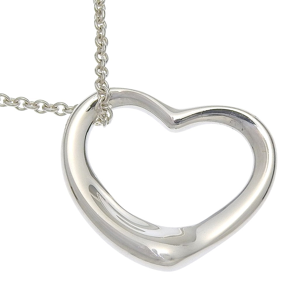 Tiffany & Co. Elsa Peretti Open Heart Pendant Sterling Silver Silver Silver Necklace Jewelry (Pre-Owned)