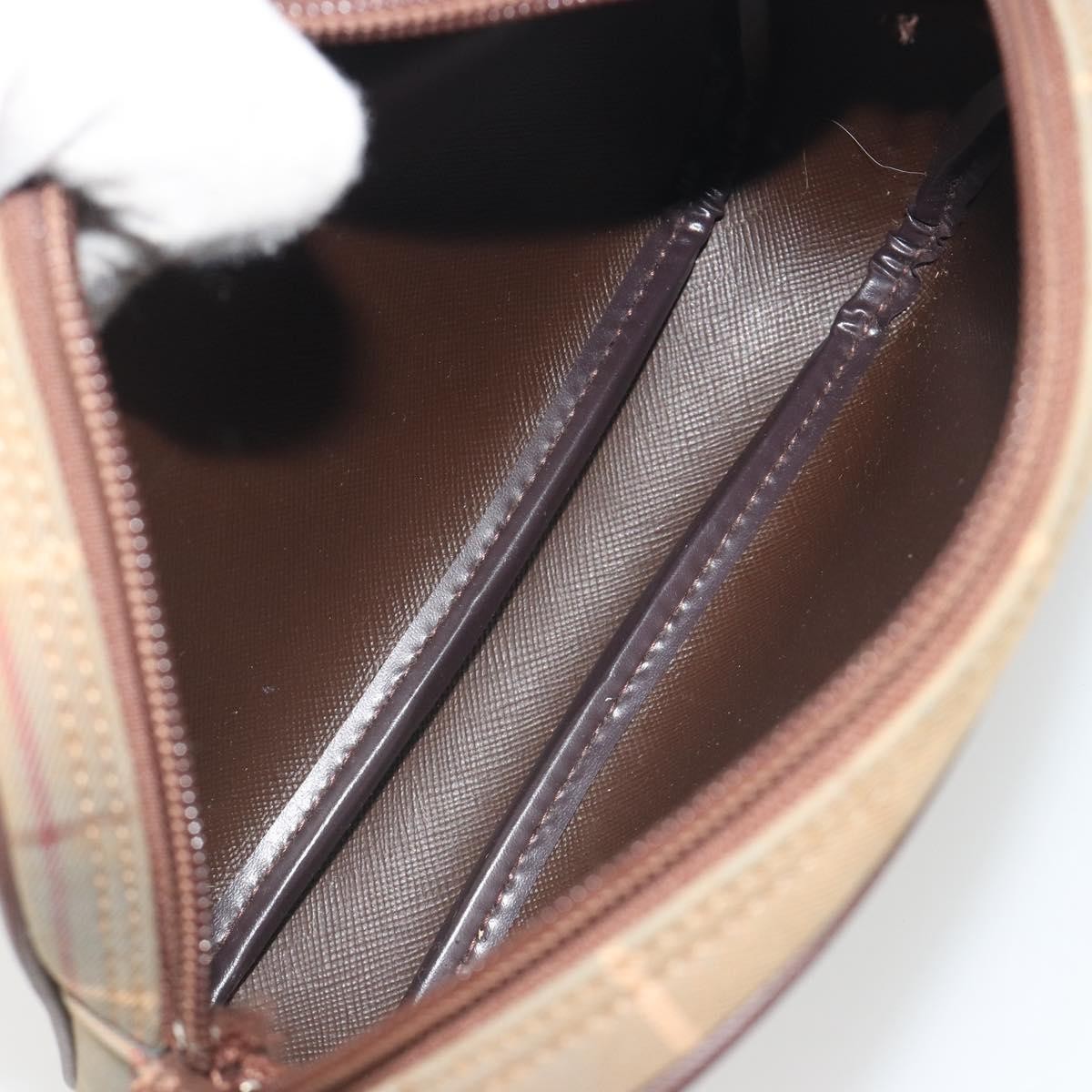 Burberry Nova Check Shoulder Bag Canvas Beige Canvas Shoulder Bag Bag (Pre-Owned)