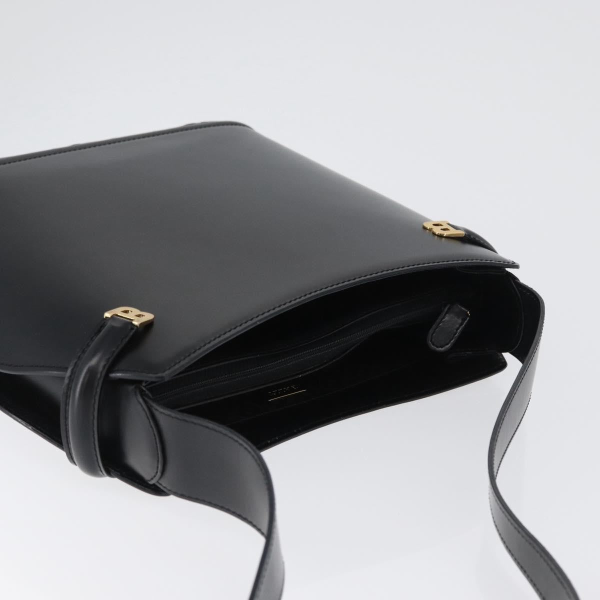 Bally Vintage Leather Black Leather Handbag (Pre-Owned)