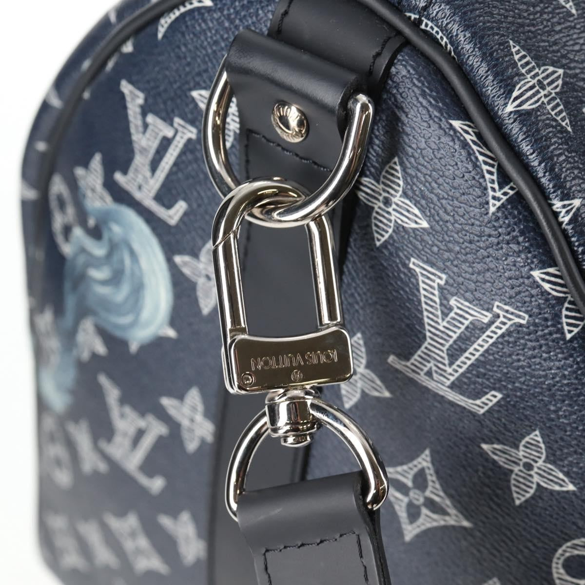 Louis Vuitton Keepall Bandouliere Limited Edition Chapman Savane Monogram Canvas Navy Canvas Travel Bag Bag (Pre-Owned)